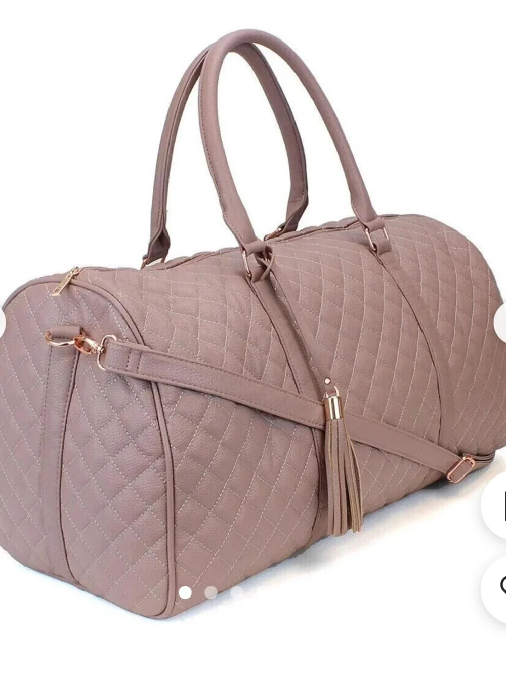 ✨💕Quilted Women's Weekender Tote Bag in Light Pink, Rose Gold Hardware💕✨NWT